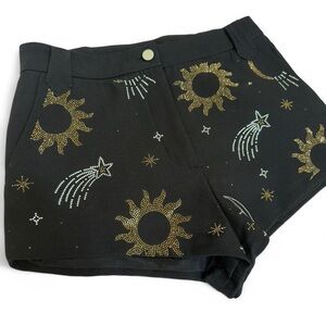 Nasty Gal Premium Diamante Celestial Booty Shorts Size 8. EUC.